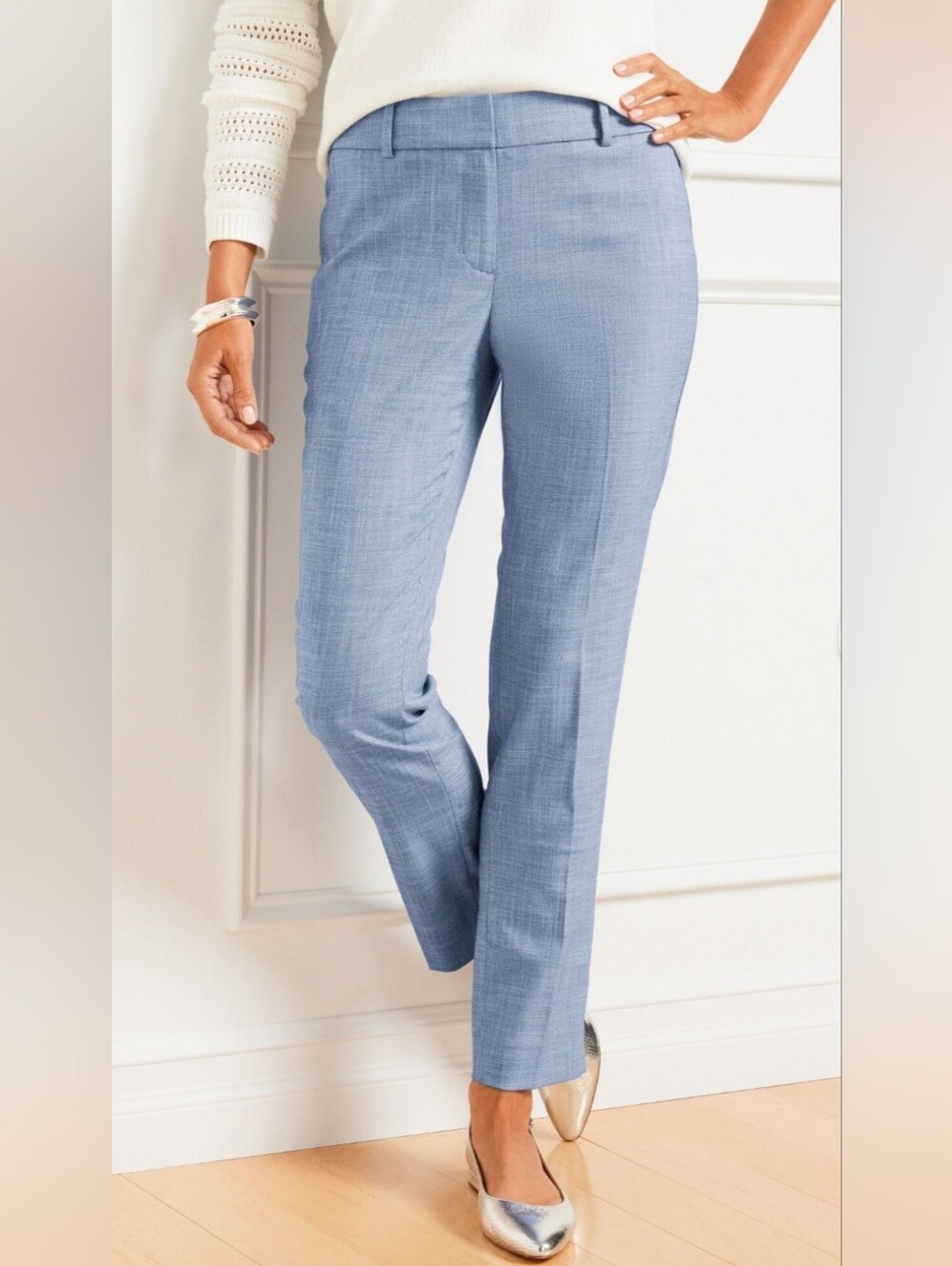 TALBOTS Hampshire Tailored Ankle Pants in Light Blue. Size 6. NWOT